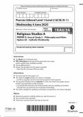 2025 Pearson Edexcel GCSE Religious Studies A Paper 3 &lpar;1RA0&sol;3A&colon; Area of Study 3 &ndash; Philosophy and Ethics&rpar;