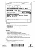 2025 Pearson Edexcel GCSE Religious Studies A Paper 3 &lpar;1RA0&sol;3B&colon; Area of Study 3 &ndash; Philosophy and Ethics&rpar;