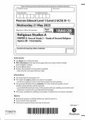 2025 Pearson Edexcel GCSE Religious Studies A Paper 2 &lpar;1RA0&sol;2B&colon; Area of Study 2 &ndash;  Study of Second Religion&rpar;