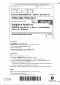 2025 Pearson Edexcel GCSE Religious Studies A Paper 2 &lpar;1RA0&sol;2D&colon; Area of Study 2 &ndash;  Study of Second Religion&rpar;