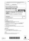  2025 Pearson Edexcel A LEVEL English Language and Literature PAPER 2 QUESTION PAPER  9EL0&sol;02