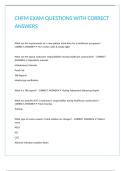 CHFM EXAM QUESTIONS WITH CORRECT ANSWERS