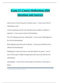 Exam 17: Cancer Medications 2026 Questions and Answers