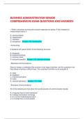 BUSINESS ADMINISTRATION SENIOR COMPREHENSIVE EXAM QUESTIONS AND ANSWERS 