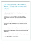 ICHS Med surge term 1211-H Week 1 chapter 1 exam questions with correct answers