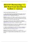 HESI RN Pharmacology V2 &ndash; 2025 Real Exam Questions & Verified A&plus; Answers