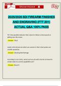 2025&sol;2026 SDI FIREARM FINISHES AND ENGRAVING &lpar;FTT 201&rpar; ACTUAL Q&A 100&percnt; PASS