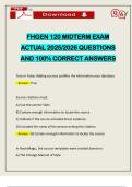 BUNDLE EXAMS&colon;&colon;&colon; FHGEN 120 EXAMS WITH MIDTERM & FINAL ACTUAL 2025&sol;2026 Q&A 100&percnt; PASS