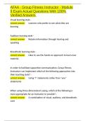 AFAA - Group Fitness Instructor - Module 9 Exam Actual Questions With 100- Verified Answers&period;docx