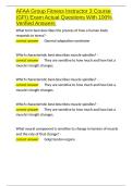 AFAA Group Fitness Instructor 3 Course &lpar;GFI&rpar; Exam Actual Questions With 100- Verified Answers&period;docx