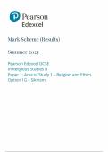 2025 Pearson Edexcel GCSE Religious Studies B Mark Scheme Paper 1 &lpar;1RB0&sol;1G&colon; Sikhism&rpar;