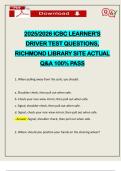 2025&sol;2026 ICBC LEARNER'S DRIVER TEST QUESTIONS&comma; RICHMOND LIBRARY SITE ACTUAL Q&A 100&percnt; PASS
