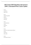 Test Bank For ADC Exam Questions and Answers &vert;&vert;Guide A&plus;