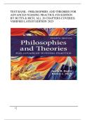 TEST BANK - PHILOSOPHIES AND THEORIES FOR ADVANCED NURSING PRACTICE 4TH EDITION BY BUTTS & RICH&comma; ALL 26 CHAPTERS COVERED&comma; VERIFIED LATEST EDITION 2025 