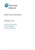 2025 Pearson Edexcel  A LEVEL French PAPER 3 MARK SCHEME &colon; Speaking  &lpar;9FR0&sol;03