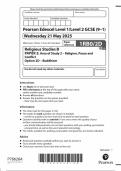 2025 Pearson Edexcel GCSE Religious Studies B Paper 2 &lpar;1RB0&sol;2D&colon; Buddhism&rpar;