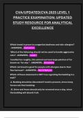 CVA&sol;UPDATED&vert;CVA 2025 LEVEL 1 PRACTICE EXAMINATION&colon; UPDATED STUDY RESOURCE FOR ANALYTICAL EXCELLENCE