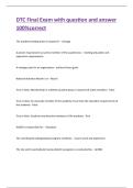 DTC Final Exam with question and answer 100&percnt;correct