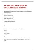 DTC Quiz exam with question and answer 100&percnt;correct &lbrack;graded A&plus;&rsqb;