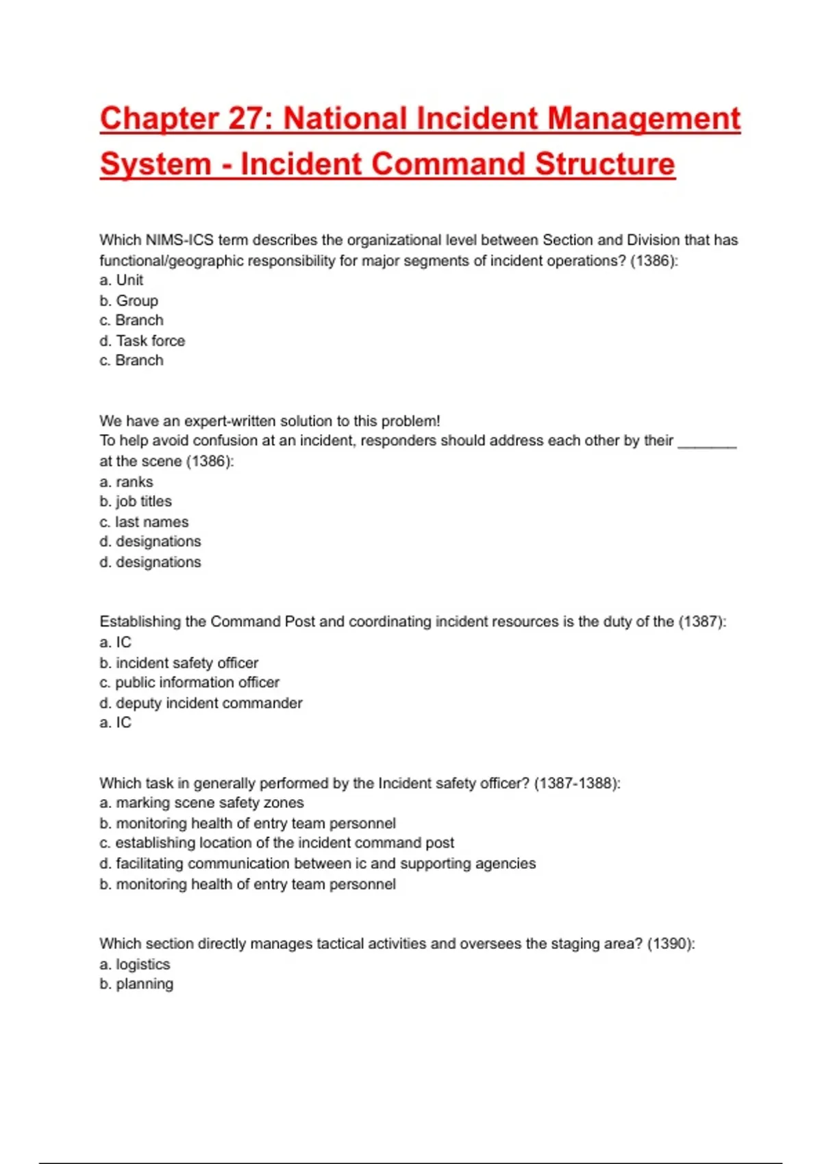 Chapter 27: National Incident Management System - Incident Command ...