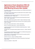 Agriscience Exam Questions With All Correct Answers <Verified Answers> 2025 Marking Scheme New Update