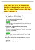 New York Urban Farmer Certification Exam  Practice Test Questions And Correct Answers  &lpar;Verified Answers&rpar; Plus Rationales 2026 Q&A &vert;  Instant Download Pdf 