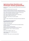 Agriscience Exam Questions and Answers&vert;&vert;A&plus; Solution guide&lpar;Verified&rpar;
