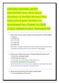 VIRGINIA BOATING SAFETY EDUCATION Exam With Actual Questions & Verified Answers&comma;Plus Rationales&sol;Expert Verified For Guaranteed Pass Graded A&plus;&sol;2026 &sol;Latest Update&sol;Instant Download Pdf