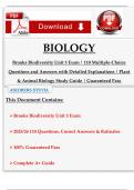 Brooks Biodiversity Unit 3 - Triple Exam Pack &lpar;2025&sol;2026&rpar; - Verified Solutions & Rationales