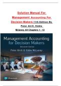 Solution Manual for Management  Accounting for Decision Makers&colon;  11th Edition By Peter Atrill&comma; Eddie McLaney All Chapters 1 - 12