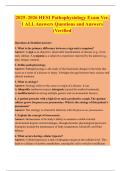 2025&ndash;2026 HESI Pathophysiology Exam Ver&period;  1 ALL Answers Questions and Answers  &lpar;Verified