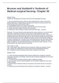 Brunner and Suddarth's Textbook of Medical-surgical Nursing- Chapter 39 Questions with Accurate Answers