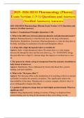 2025&ndash;2026 HESI Pharmacology &lpar;Pharm&rpar;  Exam Version 1 &lpar;V1&rpar; Questions and Answers  &lpar;Verified Answers&rpar; Answers