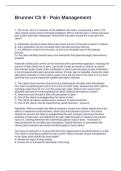 Brunner Ch 9 - Pain Management Questions and Answers