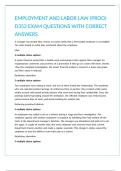 EMPLOYMENT AND LABOR LAW &lpar;PROO&rpar; D352 EXAM QUESTIONS WITH CORRECT ANSWERS