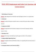 WGU D352 Employment and Labor Law Questions with Correct Answers 