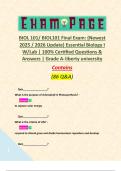 BIOL 101&sol; BIOL101 Final Exam&colon; &lpar;Newest 2025 &sol; 2026 Update&rpar; Essential Biology I W&sol;Lab &vert; 100&percnt; Certified Questions & Answers &vert; Grade A- liberty university Contains &lpar;86 Q&A&rpar;         