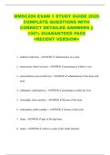 MMSC200 EXAM 1 STUDY GUIDE 2026  COMPLETE QUESTIONS WITH  CORRECT DETAILED ANSWERS &vert;&vert;  100&percnt; GUARANTEED PASS  <RECENT VERSION> 
