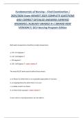 Fundamentals of Nursing &ndash; Final Examination Study Guide & Practice Test