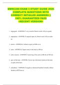 MMSC200 EXAM 3 STUDY GUIDE 2026  COMPLETE QUESTIONS WITH  CORRECT DETAILED ANSWERS &vert;&vert;  100&percnt; GUARANTEED PASS  <RECENT VERSION> 