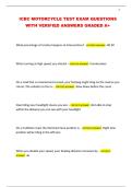 ICBC MOTORCYCLE TEST EXAM QUESTIONS WITH VERIFIED ANSWERS GRADED A&plus;