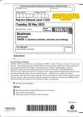 May 2025 Edexcel&colon; A Level Business 9BS0&sol;02 Business Activities&comma; Decisions and Strategy &ndash; Merged Question Paper & Mark Scheme