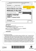 May 2025 Edexcel&colon; A Level English Language 9EN0&sol;01 Paper 1 &ndash; Language Variation &ndash; Merged Question Paper & Mark Scheme