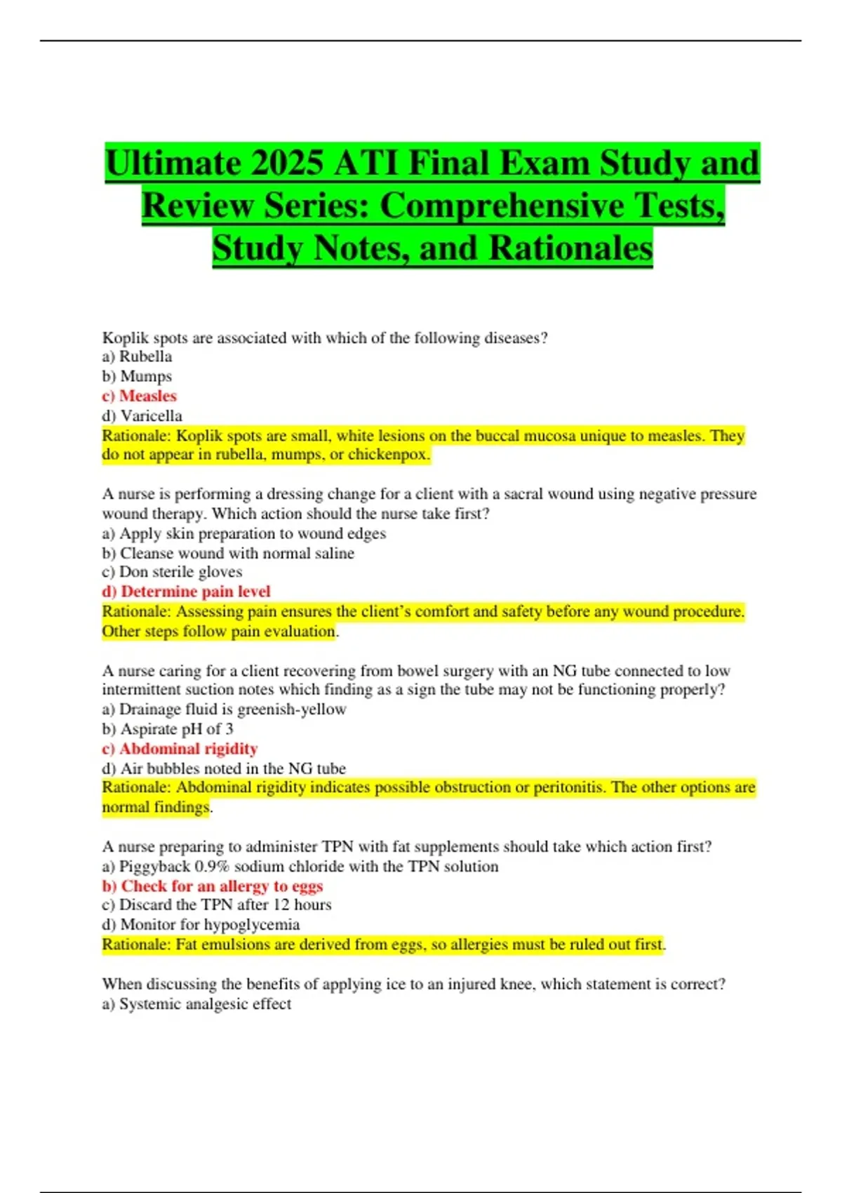 Ultimate 2025 ATI Final Exam Study and Review Series: Comprehensive ...