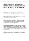 ABCTE PTK EFFECTIVE INSTRUCTIONAL DELIVERY ACTUAL EXAMINATION TEST 2026 QUESTIONS WITH SOLUTIONS GRADED A&plus;