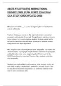 ABCTE PTK EFFECTIVE INSTRUCTIONAL DELIVERY FINAL EXAM SCRIPT 2026 EXAM Q&A STUDY GUIDE UPDATED 2026