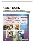 Test Bank for Meeting the Physical Therapy Needs of Children Third Edition by Susan K&period; Effgen &comma; ISBN&colon; 9780803697270 &vert;All Chapters Verified&vert; Guide A&plus;