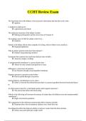 CCHT Review Exam questions and answers