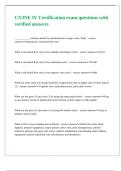 CNJNE IV Certification exam questions with verified answers 