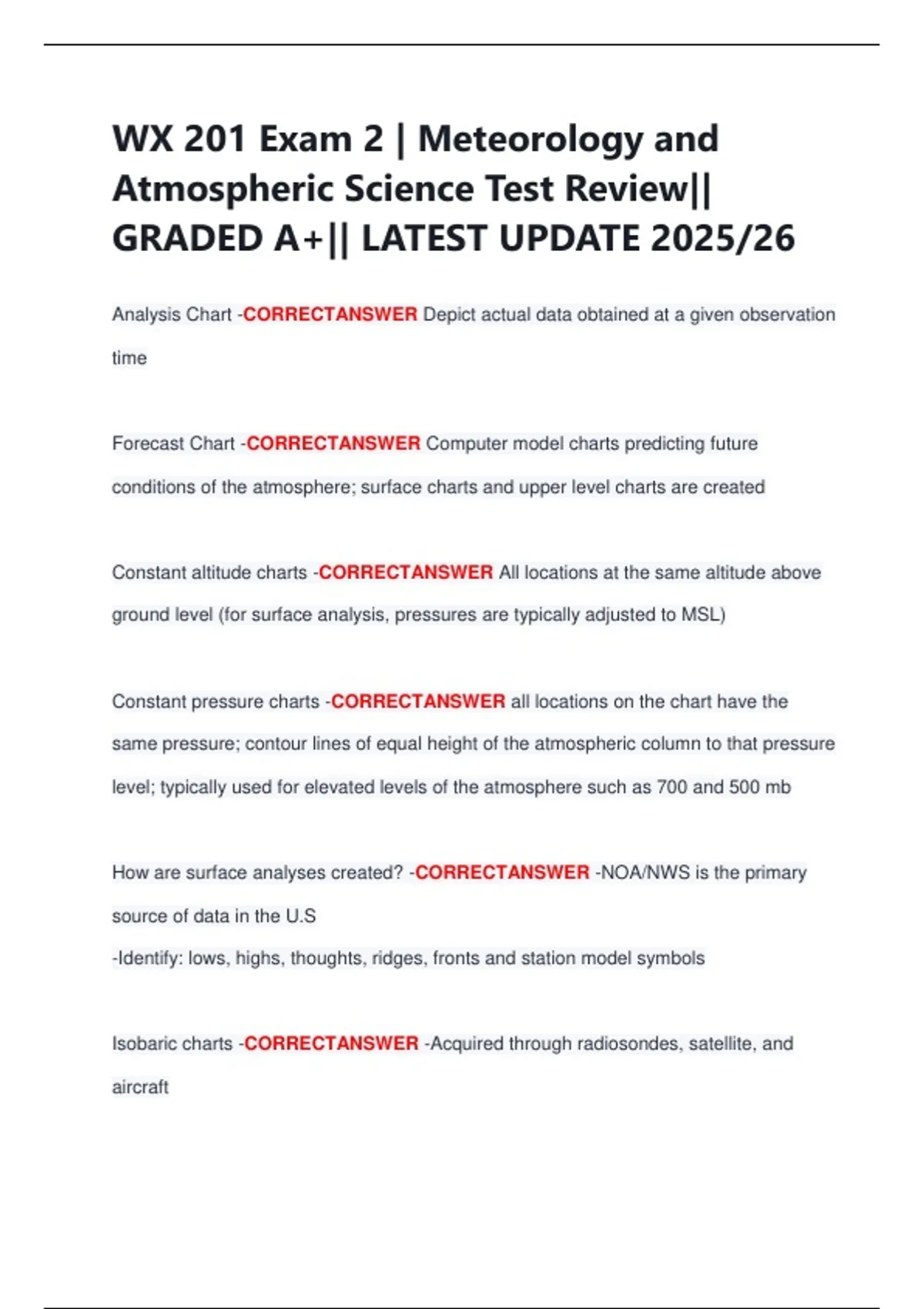 WX 201 Exam 2 | Meteorology and Atmospheric Science Test Review ...